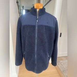 Brooks Brothers Navy Zip Up Sherpa Fleece Jacket XXL